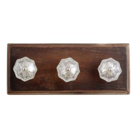 Clear Crackle Melon Glass Wooden Hook 